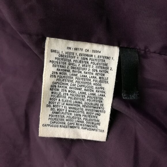 Anthropologie Cartonnier Coat Down Puffer Toggle Button Jacket Wool Purple Sz 4 - Picture 6 of 14